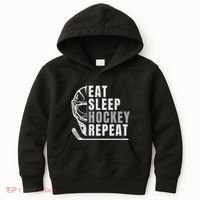 Eat Sleep Hockey Repeat Kids Hoodie thumb 0