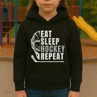 Eat Sleep Hockey Repeat Kids Hoodie thumb 3