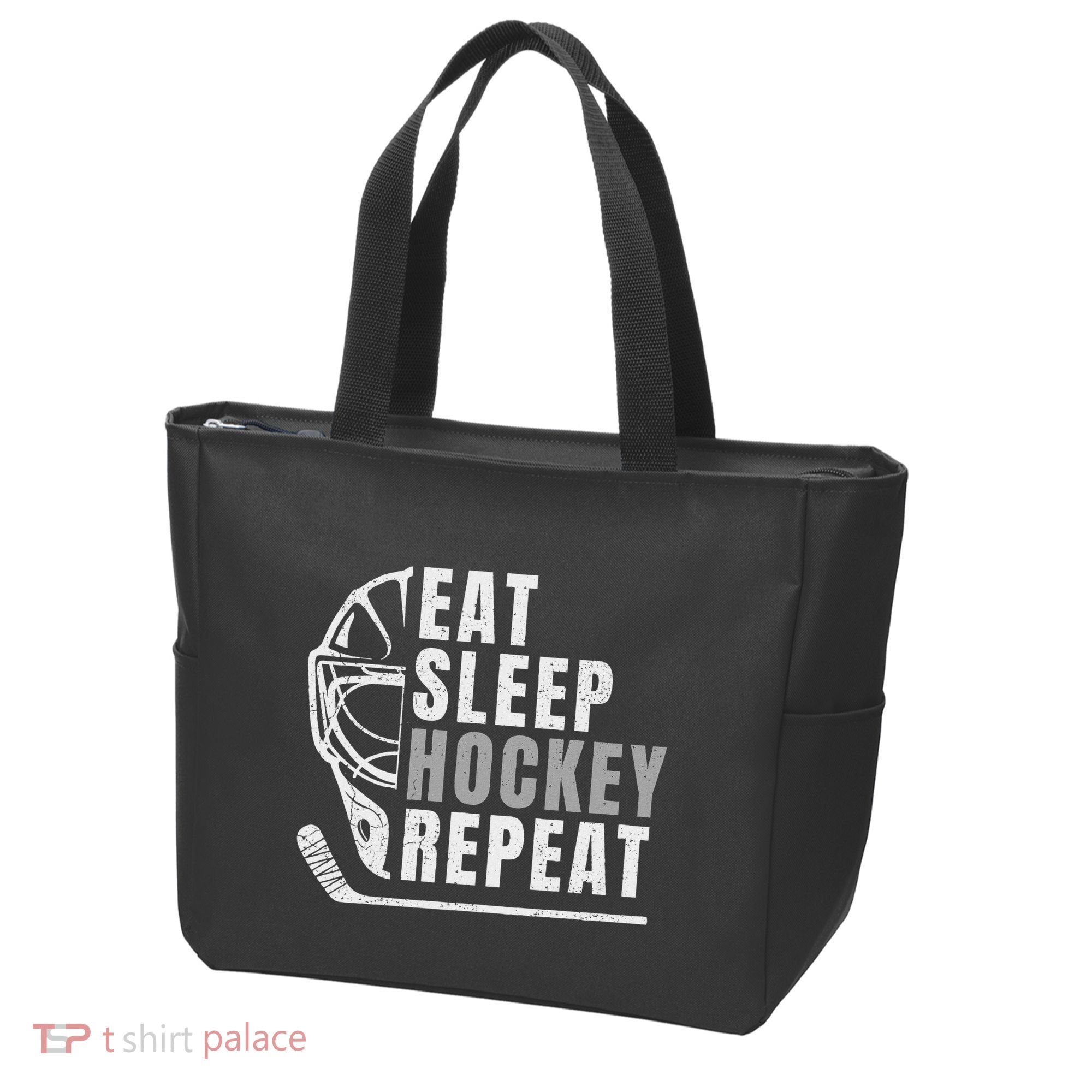 Eat Sleep Hockey Repeat Tote Bag
