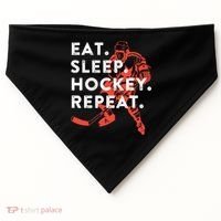 Eat Sleep Hockey Repeat Gift TShirt USA-Made Doggie Bandana thumb 0