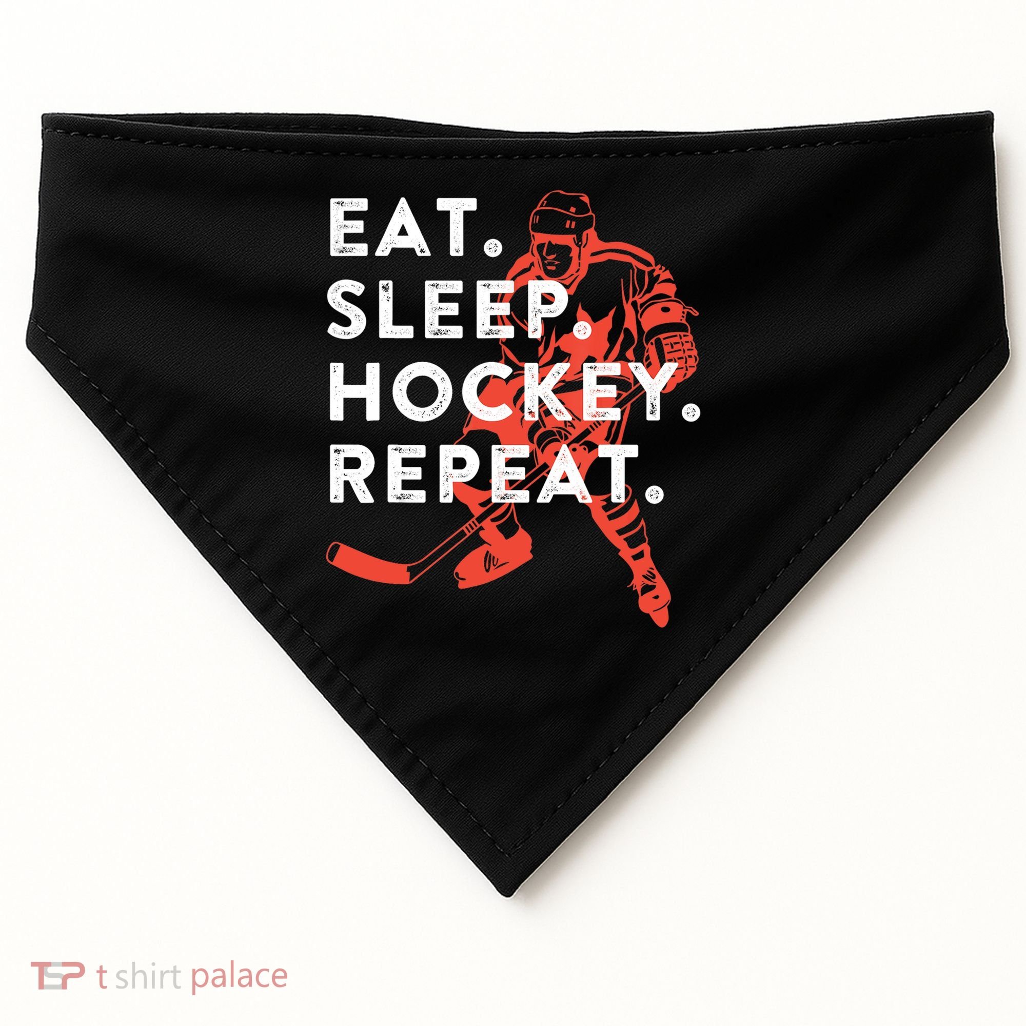 Eat Sleep Hockey Repeat Gift TShirt USA-Made Doggie Bandana