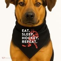 Eat Sleep Hockey Repeat Gift TShirt USA-Made Doggie Bandana thumb 1