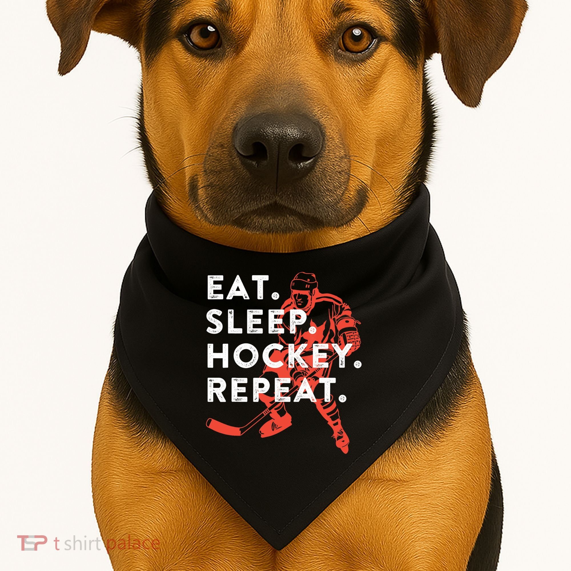 Eat Sleep Hockey Repeat Gift TShirt USA-Made Doggie Bandana