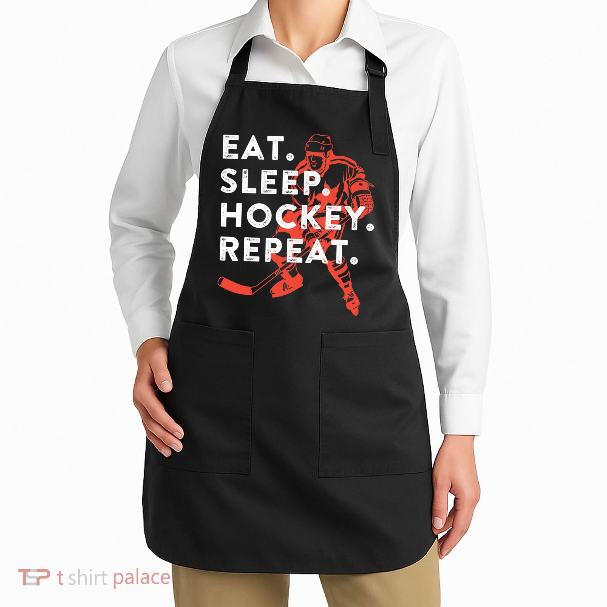 Eat Sleep Hockey Repeat Gift TShirt Apron