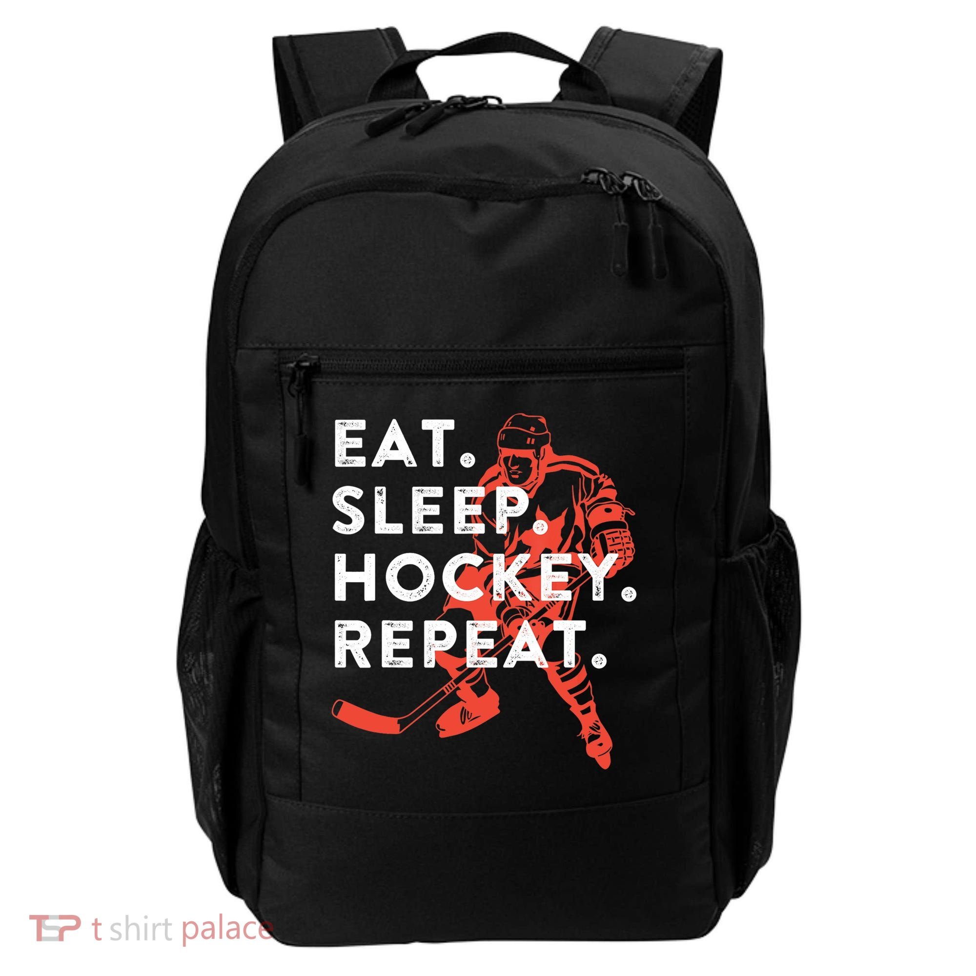 Eat Sleep Hockey Repeat Gift TShirt Backpack