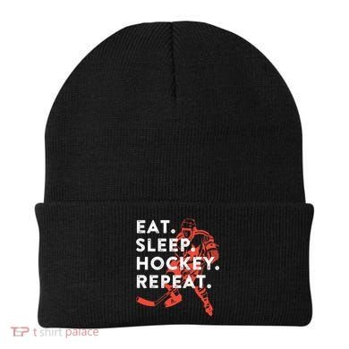 Eat Sleep Hockey Repeat Gift TShirt Beanie