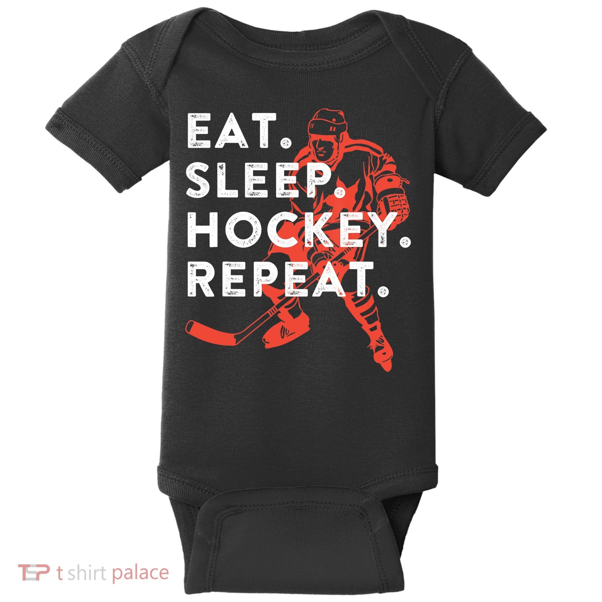 Eat Sleep Hockey Repeat Gift TShirt Baby Bodysuit