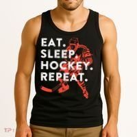 Eat Sleep Hockey Repeat Gift TShirt Tank Top thumb 3