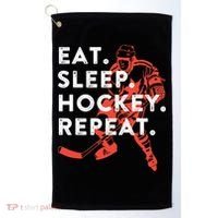 Eat Sleep Hockey Repeat Gift TShirt Golf Towel thumb 0