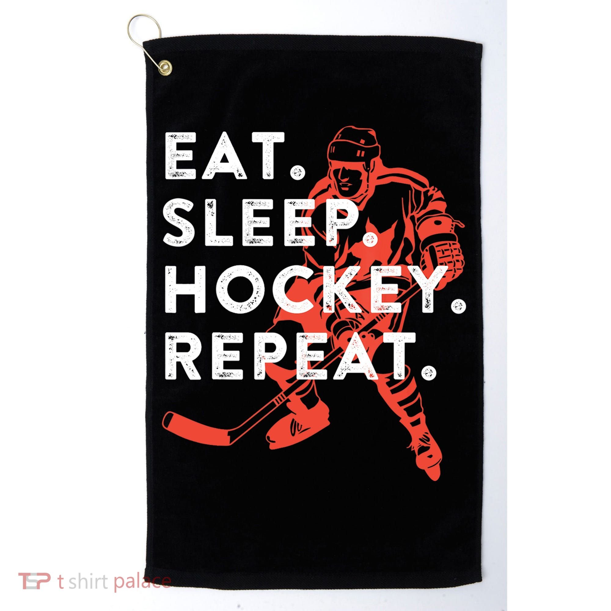 Eat Sleep Hockey Repeat Gift TShirt Golf Towel