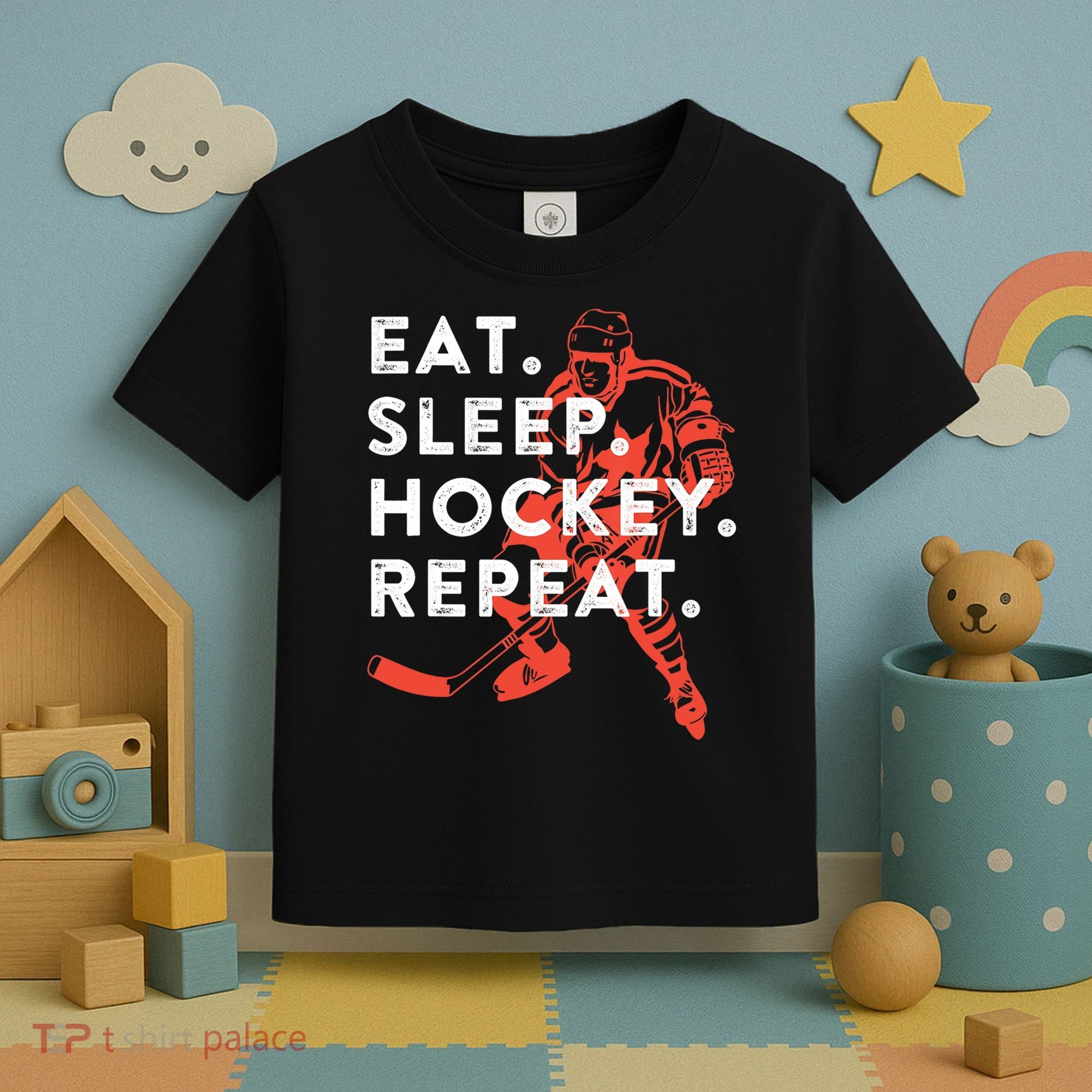 Eat Sleep Hockey Repeat Gift TShirt Toddler T-Shirt