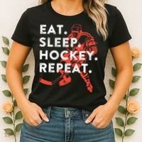 Eat Sleep Hockey Repeat Gift TShirt Women's T-Shirt thumb 2
