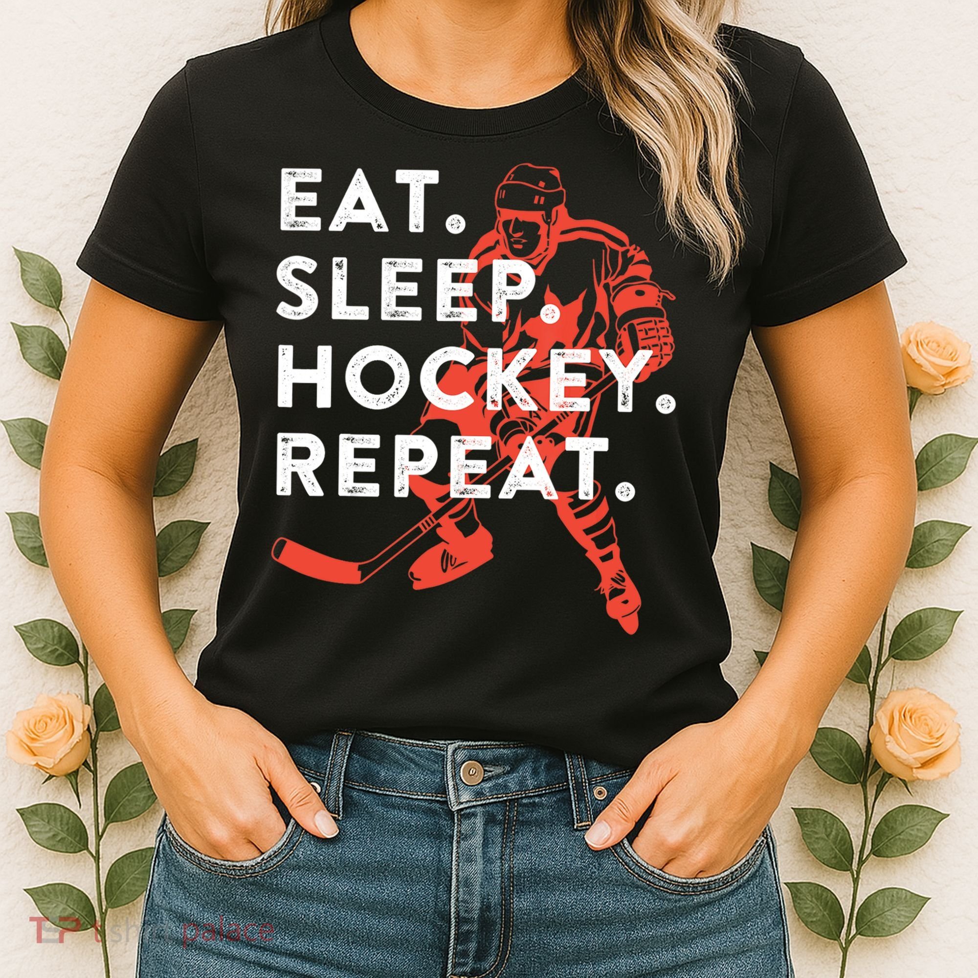 Eat Sleep Hockey Repeat Gift TShirt Women's T-Shirt
