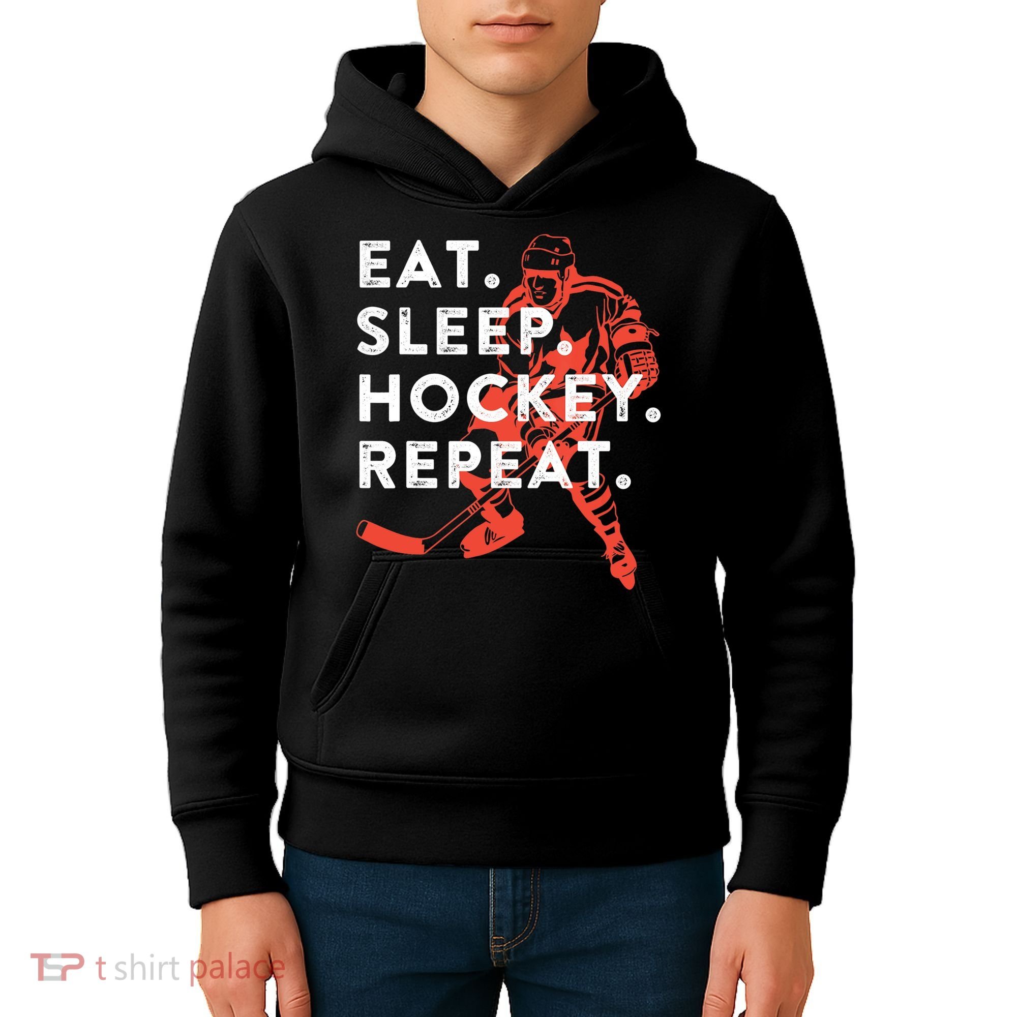 Eat Sleep Hockey Repeat Gift TShirt Kids Hoodie