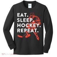 Eat Sleep Hockey Repeat Gift TShirt Kids Long Sleeve Shirt thumb 0