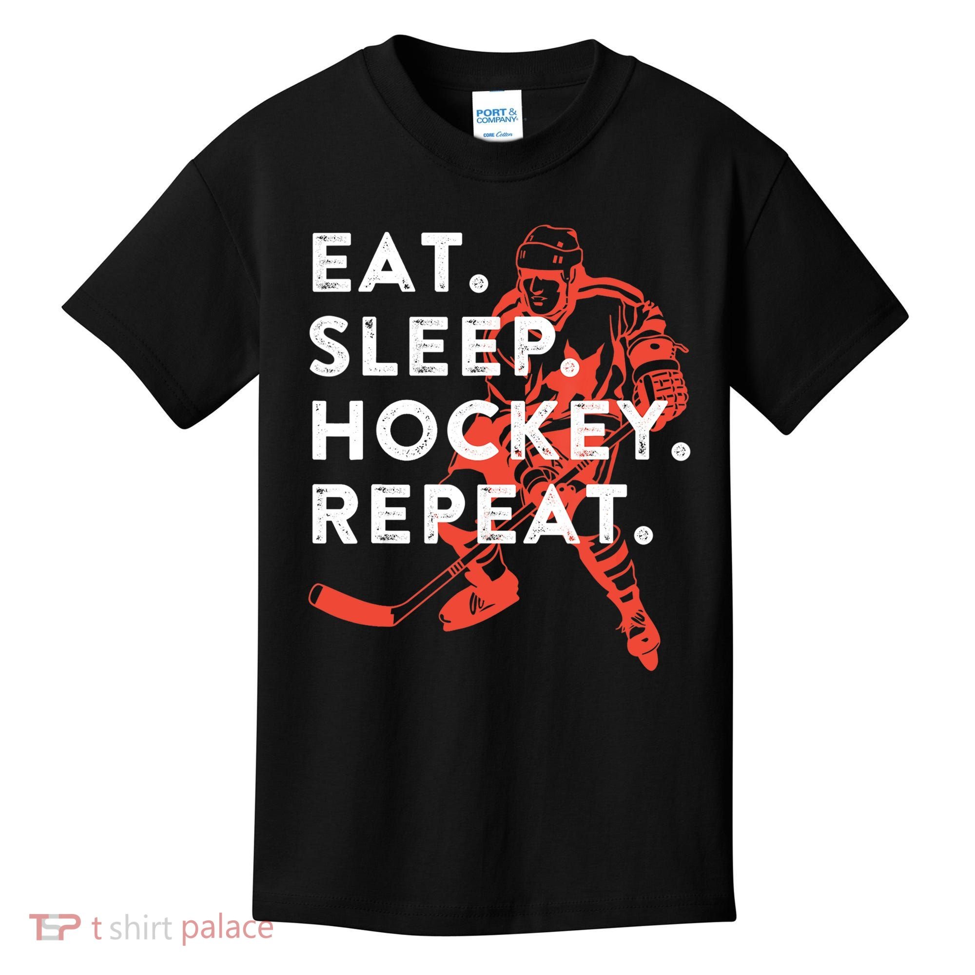 Eat Sleep Hockey Repeat Gift TShirt Kids T-Shirt