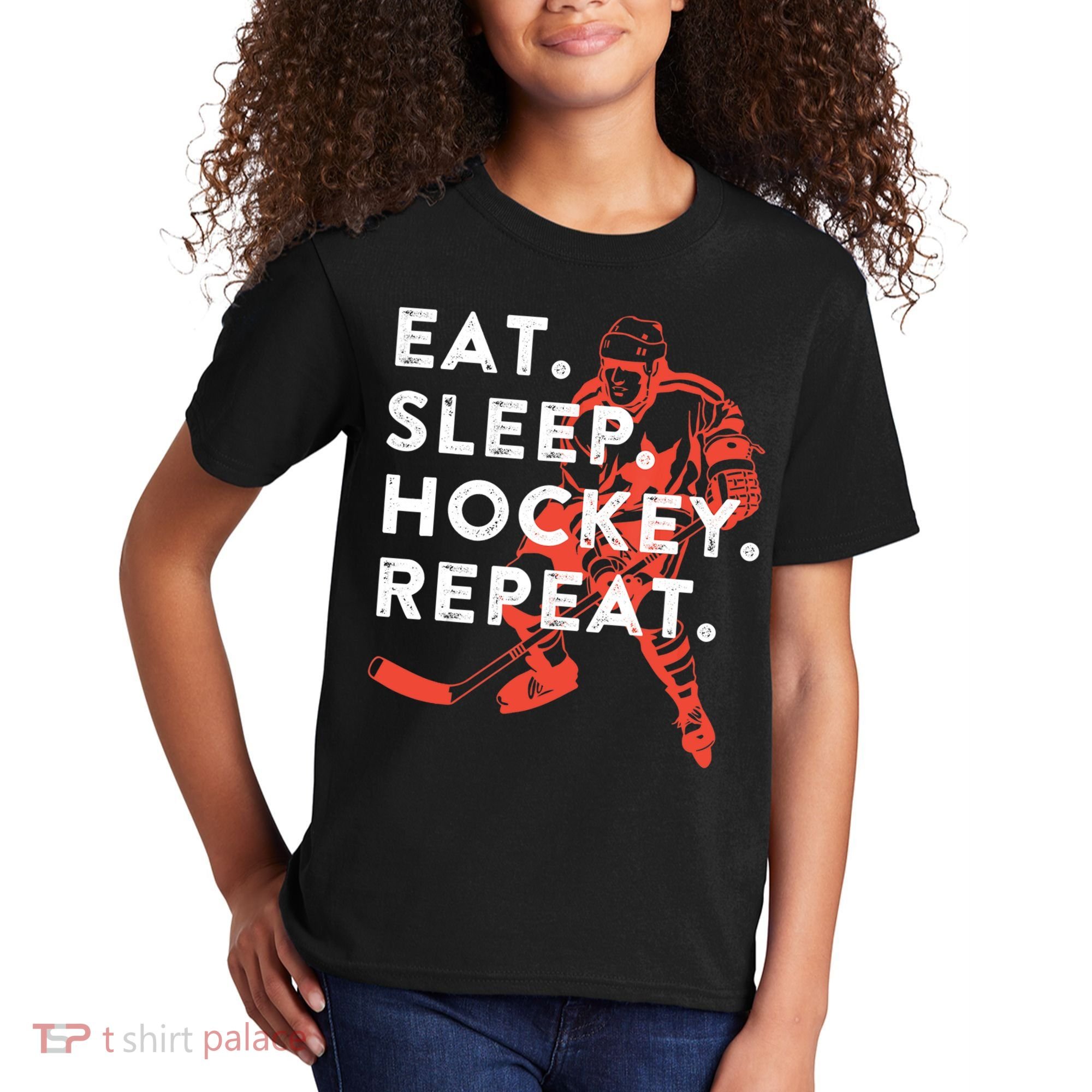 Eat Sleep Hockey Repeat Gift TShirt Kids T-Shirt
