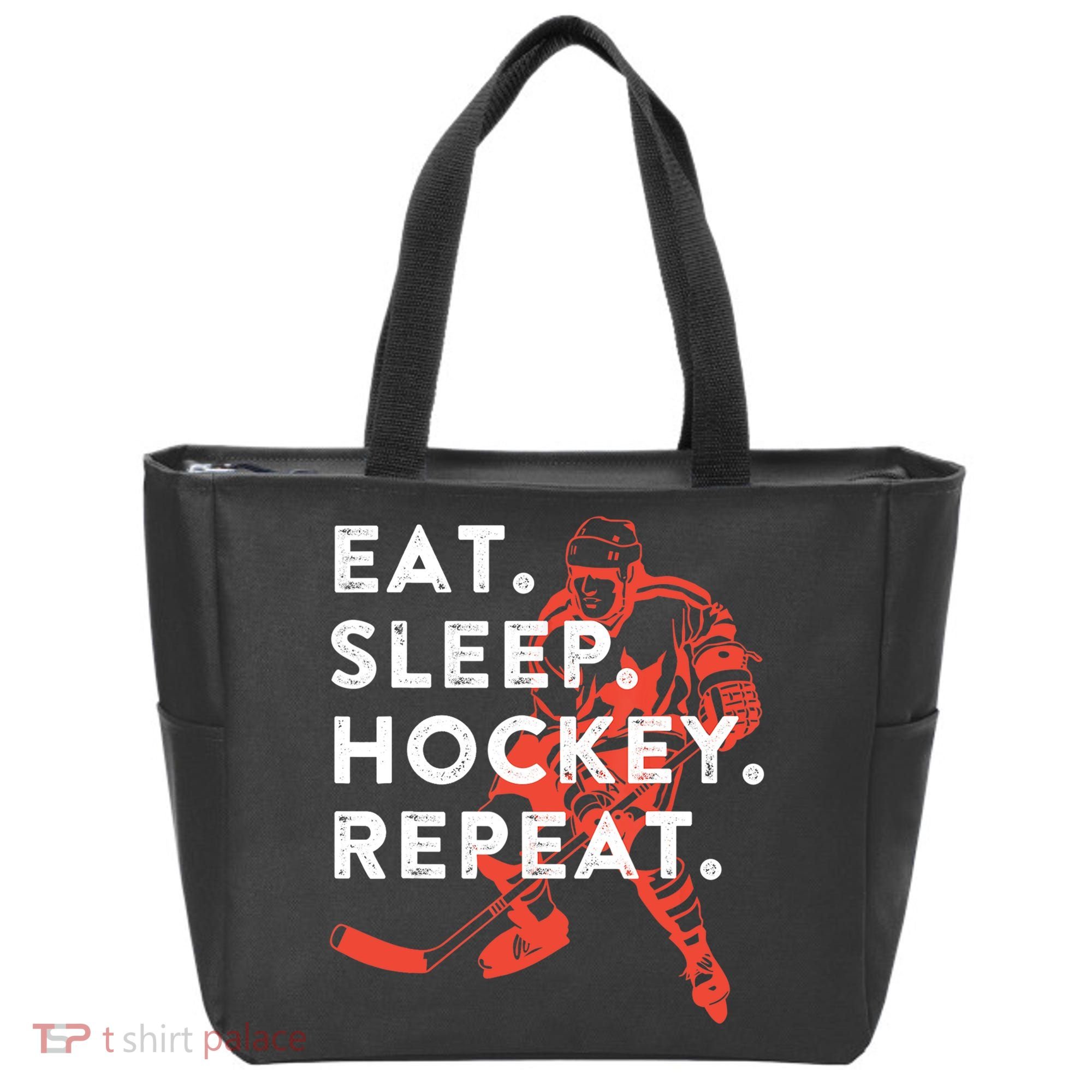 Eat Sleep Hockey Repeat Gift TShirt Tote Bag