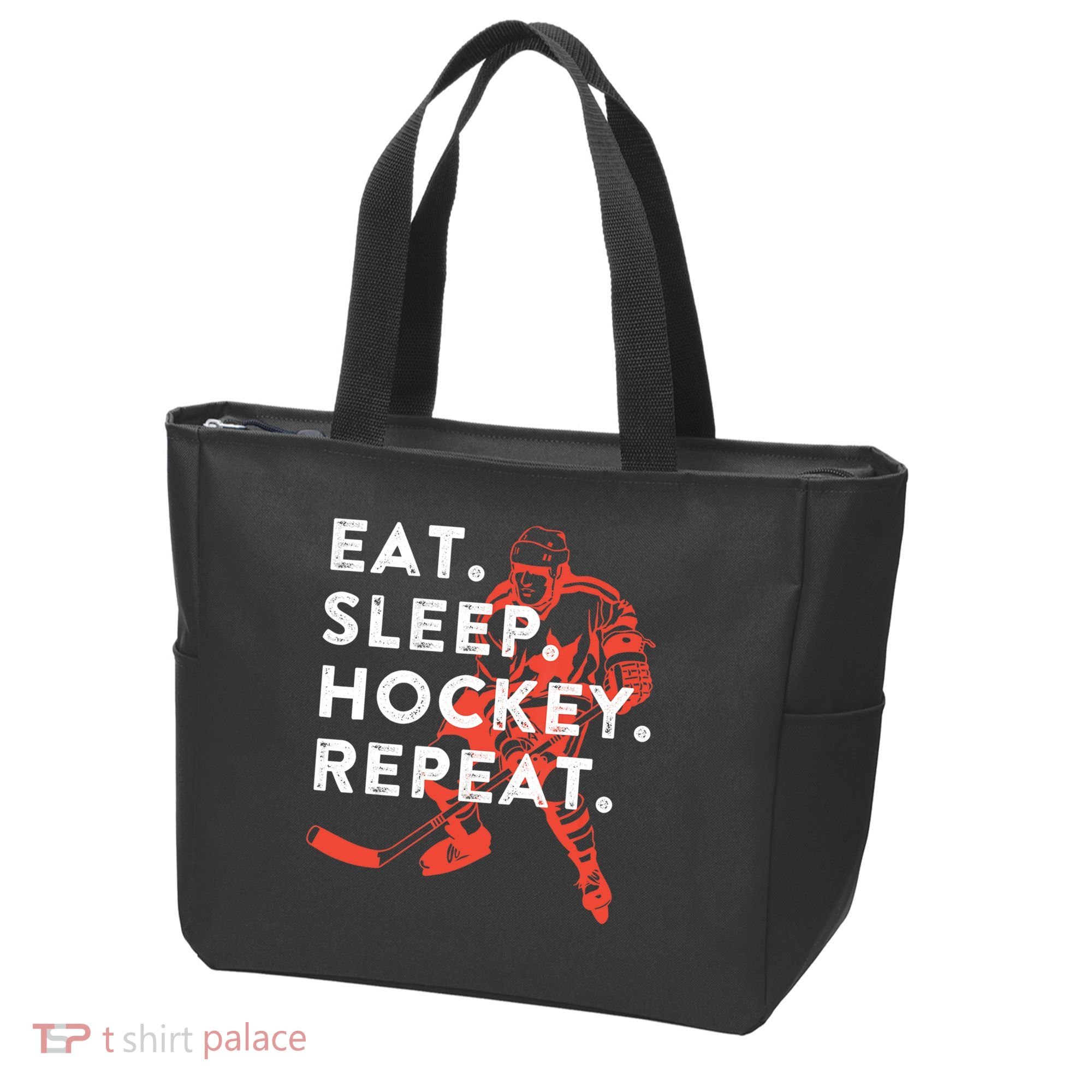 Eat Sleep Hockey Repeat Gift TShirt Tote Bag