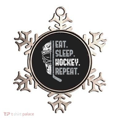 Eat Sleep Hockey Repeat Ice Hockey Ornament