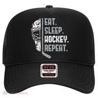 Eat Sleep Hockey Repeat Ice Hockey Hat thumb 0