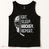 Eat Sleep Hockey Repeat Ice Hockey Tank Top thumb 2
