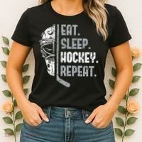 Eat Sleep Hockey Repeat Ice Hockey Women's T-Shirt thumb 2