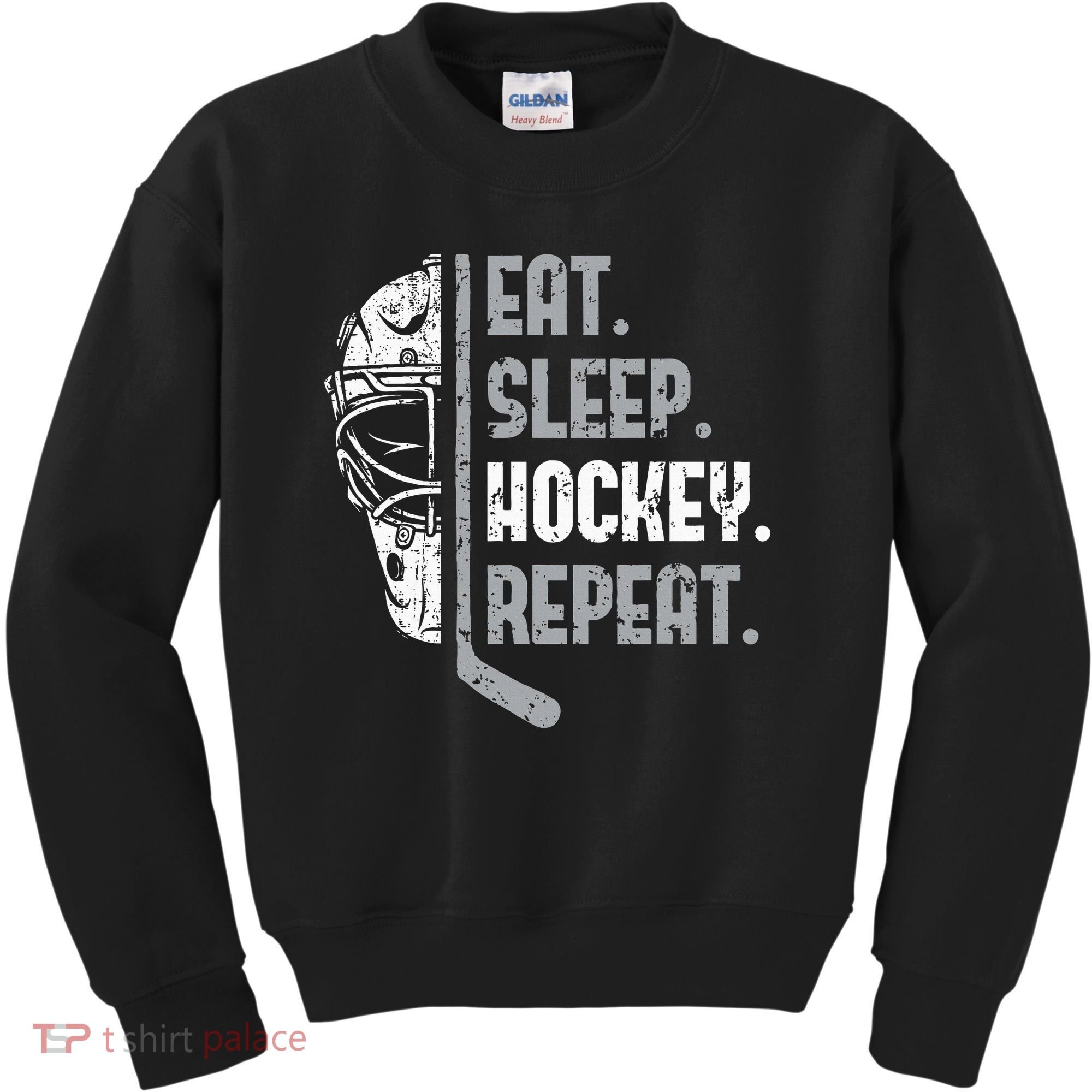 Eat Sleep Hockey Repeat Ice Hockey Kids Sweatshirt