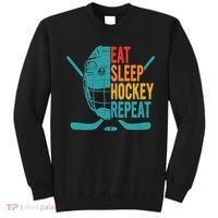Eat Sleep Hockey Repeat Hockey Funny Ice Hockey Sweatshirt thumb 0
