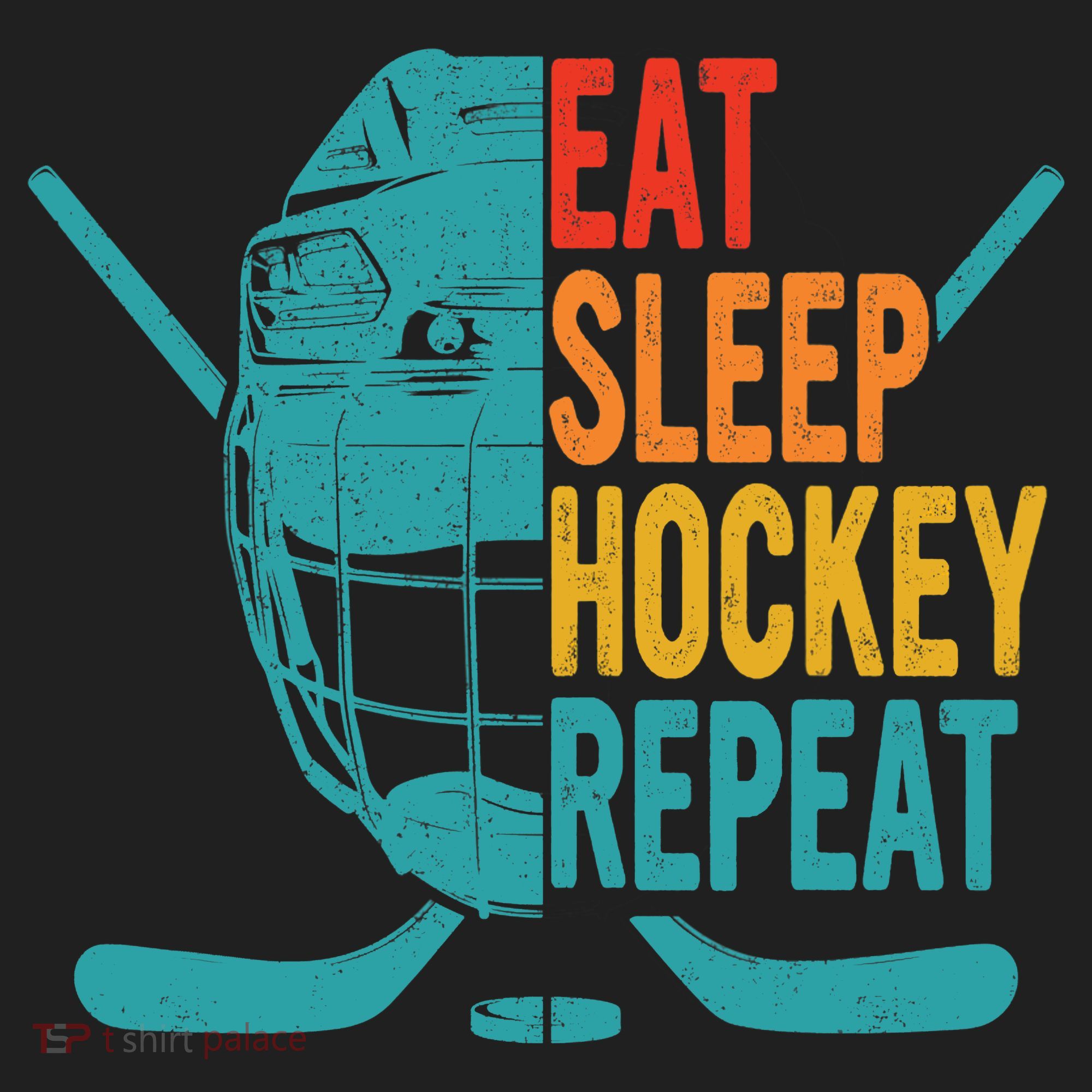 Eat Sleep Hockey Repeat Hockey Funny Ice Hockey Beanie