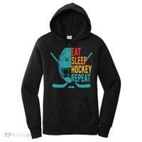Eat Sleep Hockey Repeat Hockey Funny Ice Hockey Women's Hoodie thumb 0