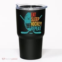Eat Sleep Hockey Repeat Hockey Funny Ice Hockey Tumbler thumb 0