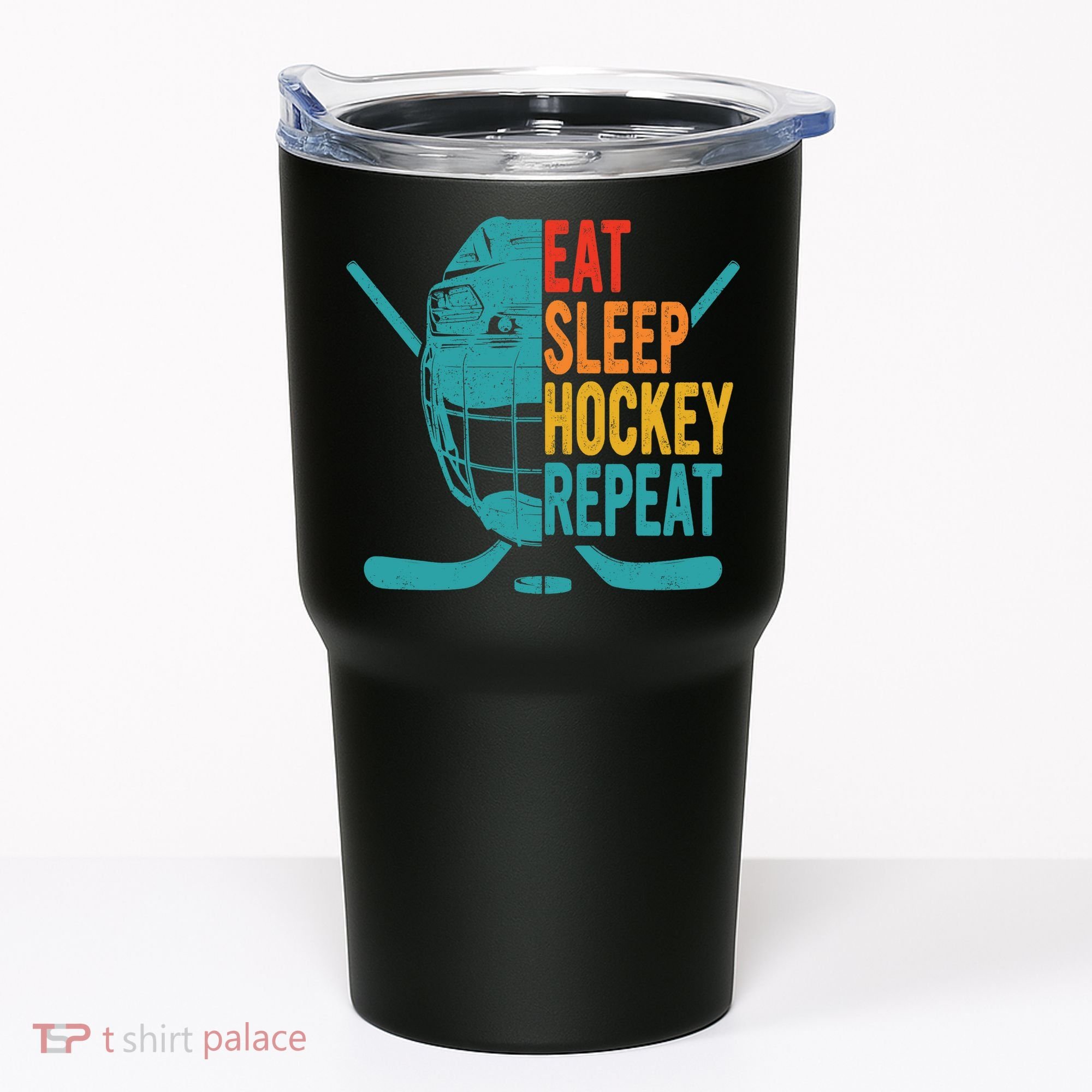 Eat Sleep Hockey Repeat Hockey Funny Ice Hockey Tumbler