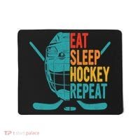 Eat Sleep Hockey Repeat Hockey Funny Ice Hockey Mousepad thumb 0
