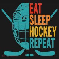 Eat Sleep Hockey Repeat Hockey Funny Ice Hockey Mousepad thumb 1