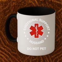 Emotional Support Husband Do Not Pet Funny Husband Dad Joke Coffee Mug thumb 2
