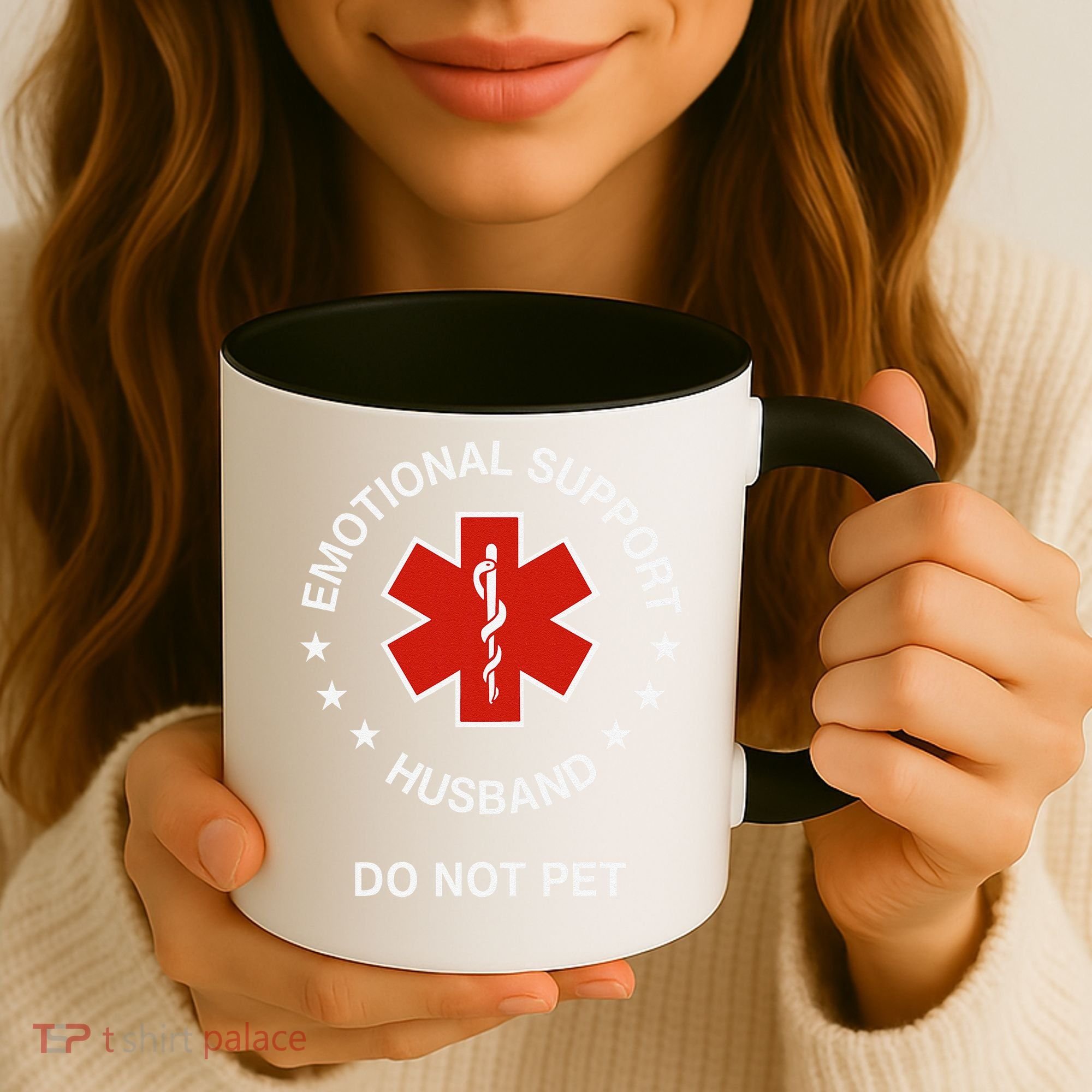 Emotional Support Husband Do Not Pet Funny Husband Dad Joke Coffee Mug