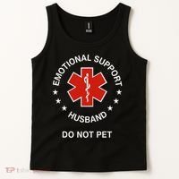 Emotional Support Husband Do Not Pet Funny Husband Dad Joke Tank Top thumb 2
