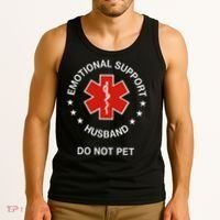 Emotional Support Husband Do Not Pet Funny Husband Dad Joke Tank Top thumb 3