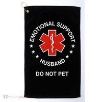 Emotional Support Husband Do Not Pet Funny Husband Dad Joke Golf Towel thumb 0