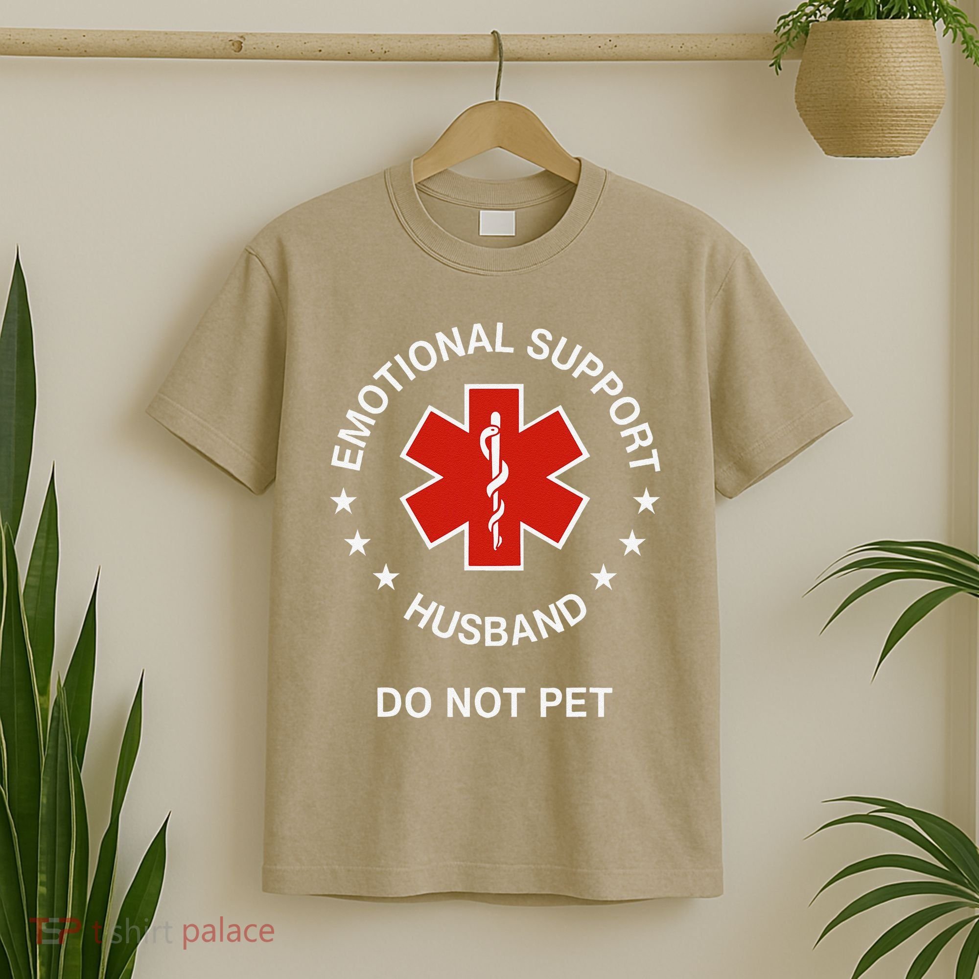 Emotional Support Husband Do Not Pet Funny Husband Dad Joke T-Shirt