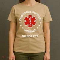 Emotional Support Husband Do Not Pet Funny Husband Dad Joke T-Shirt thumb 4