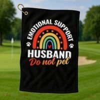 Emotional Support Husband Do Not Pet Golf Towel thumb 1