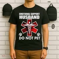 Emotional Support Husband Do Not Pet T-Shirt thumb 6