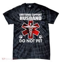 Emotional Support Husband Do Not Pet Tie-Dye T-Shirt thumb 0