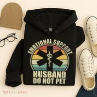 Emotional Support Husband Do Not Pet Hoodie thumb 4