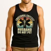 Emotional Support Husband Do Not Pet Tank Top thumb 3