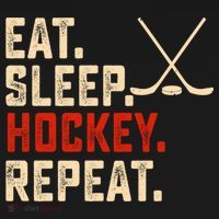 Eat Sleep Hockey Repeat Funny Hockey Player Coach Gift USA-Made Doggie Bandana thumb 2