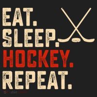 Eat Sleep Hockey Repeat Funny Hockey Player Coach Gift Beanie thumb 2