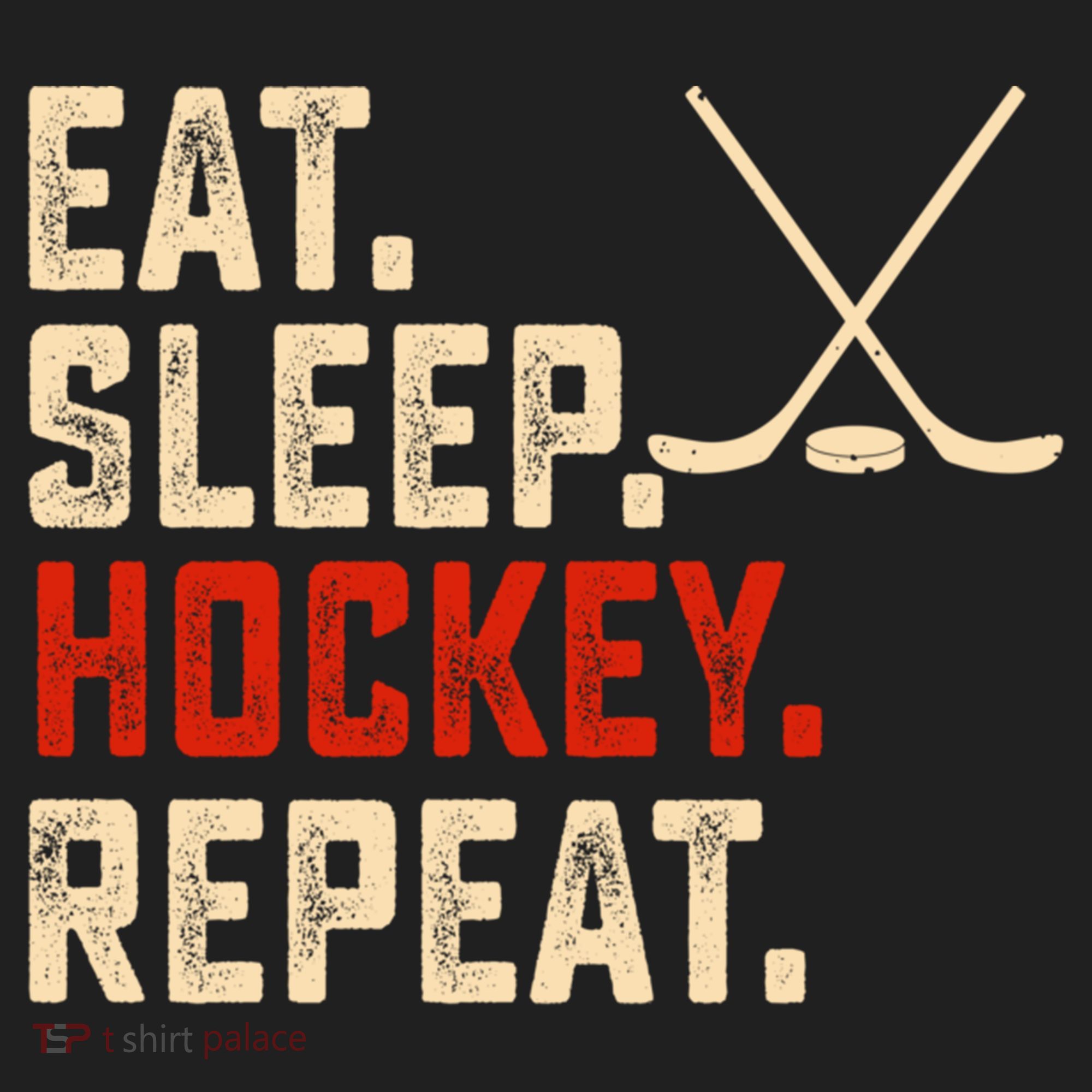 Eat Sleep Hockey Repeat Funny Hockey Player Coach Gift Beanie